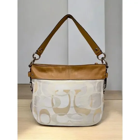 Y2K Coach F14711 Zoe Signature Optic Convertible Hobo Bag & Wristlet - Picture 3 of 16